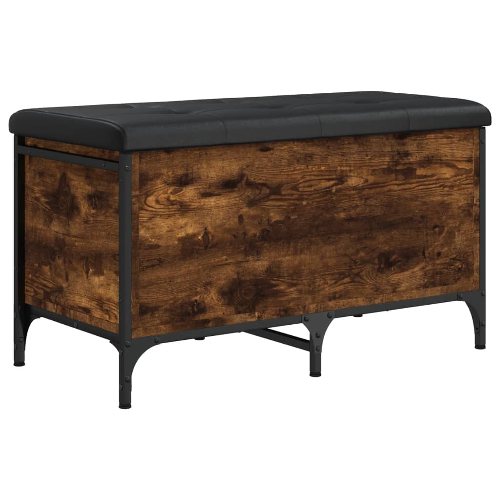 Banc de rangement chêne fumé 82x42x45 cm Bois d'ingénierie