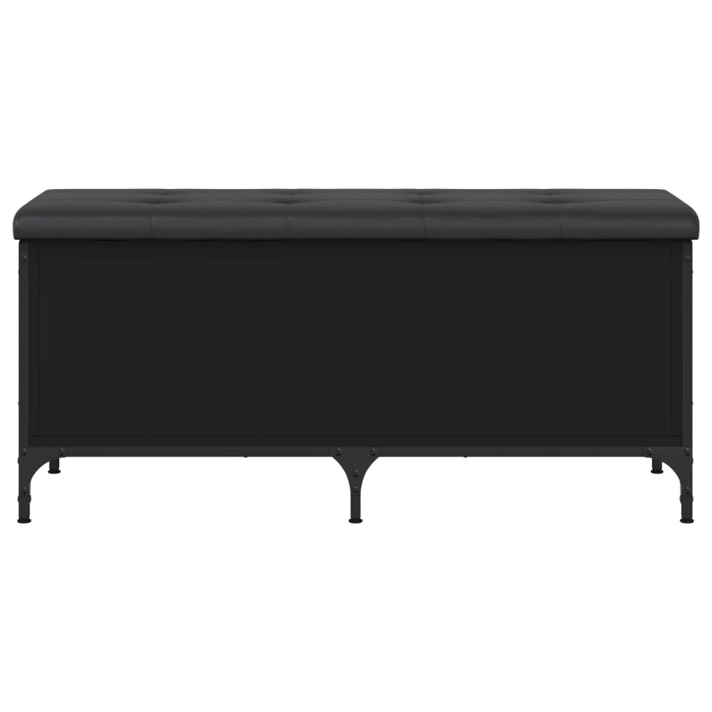 Banc de rangement noir 102x42x45 cm bois d'ingénierie