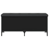 Banc de rangement noir 102x42x45 cm bois d'ingénierie