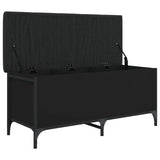 Banc de rangement noir 102x42x45 cm bois d'ingénierie