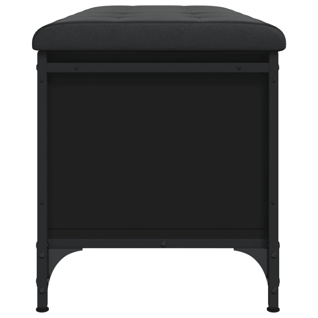 Banc de rangement noir 102x42x45 cm bois d'ingénierie