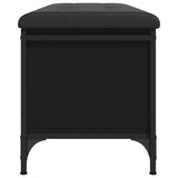 Banc de rangement noir 102x42x45 cm bois d'ingénierie