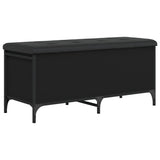 Banc de rangement noir 102x42x45 cm bois d'ingénierie