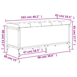 Banc de rangement chêne sonoma 102x42x45 cm bois d'ingénierie