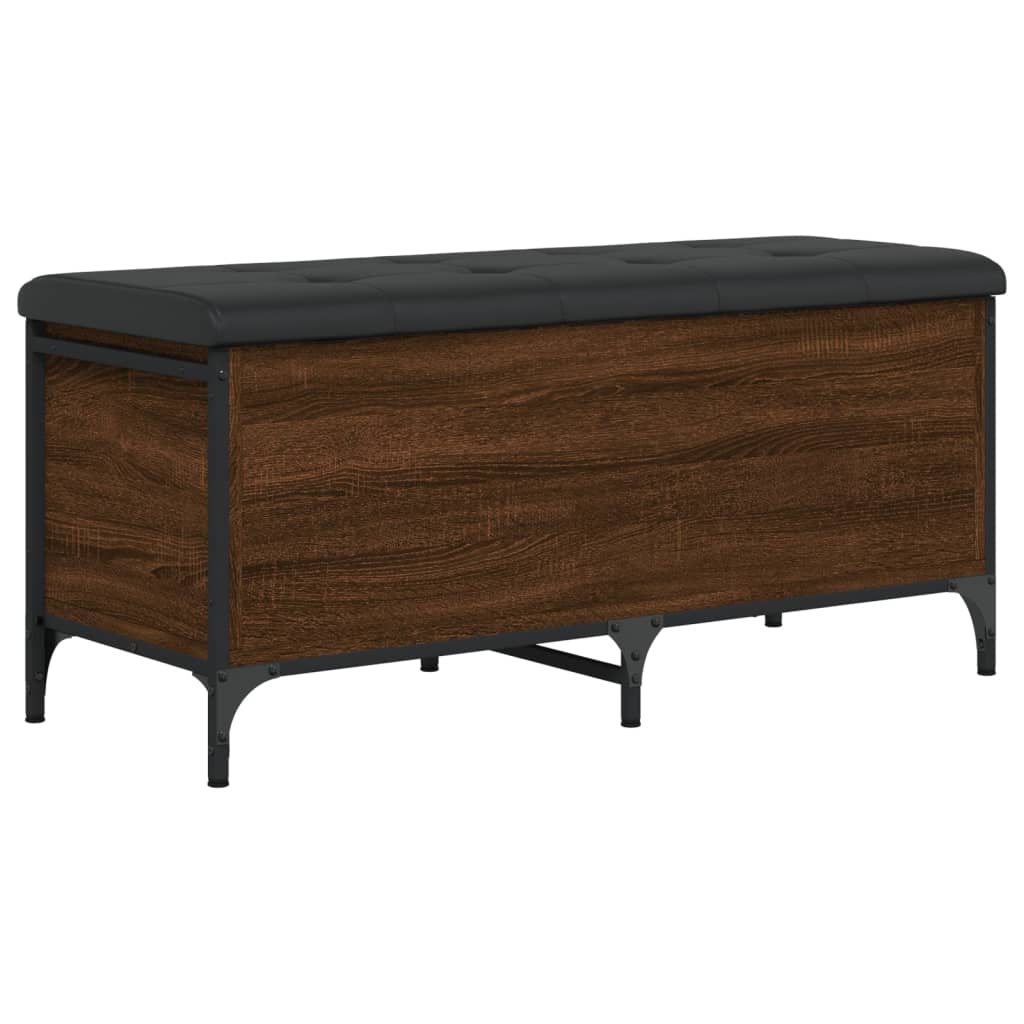 Banc de rangement chêne marron 102x42x45 cm bois d'ingénierie