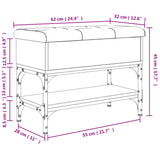 Banc à chaussures sonoma gris 62x32x45 cm bois d'ingénierie