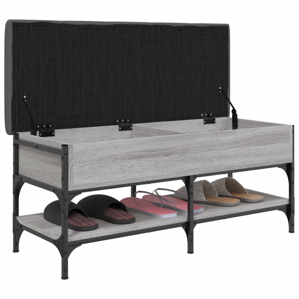 Banc à chaussures sonoma gris 102x42x45 cm bois d'ingénierie