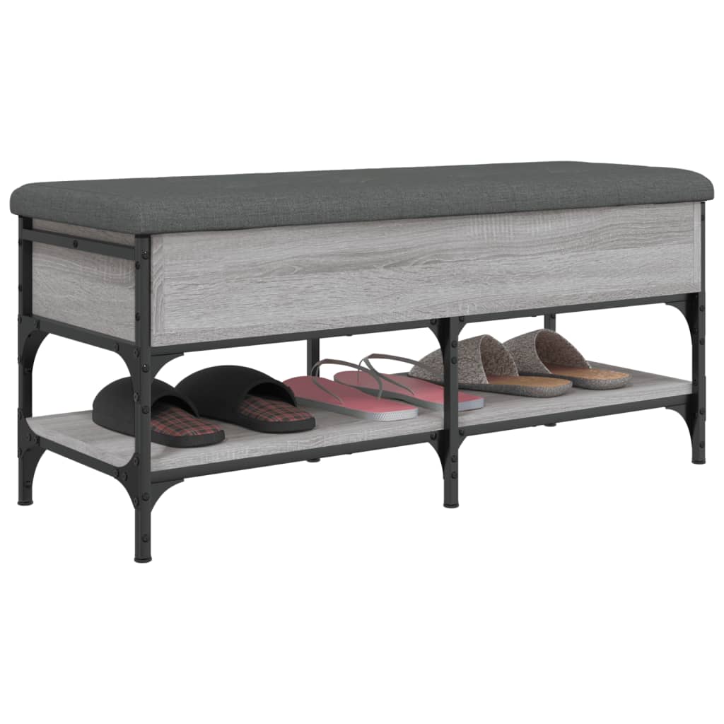 Banc à chaussures sonoma gris 102x42x45 cm bois d'ingénierie