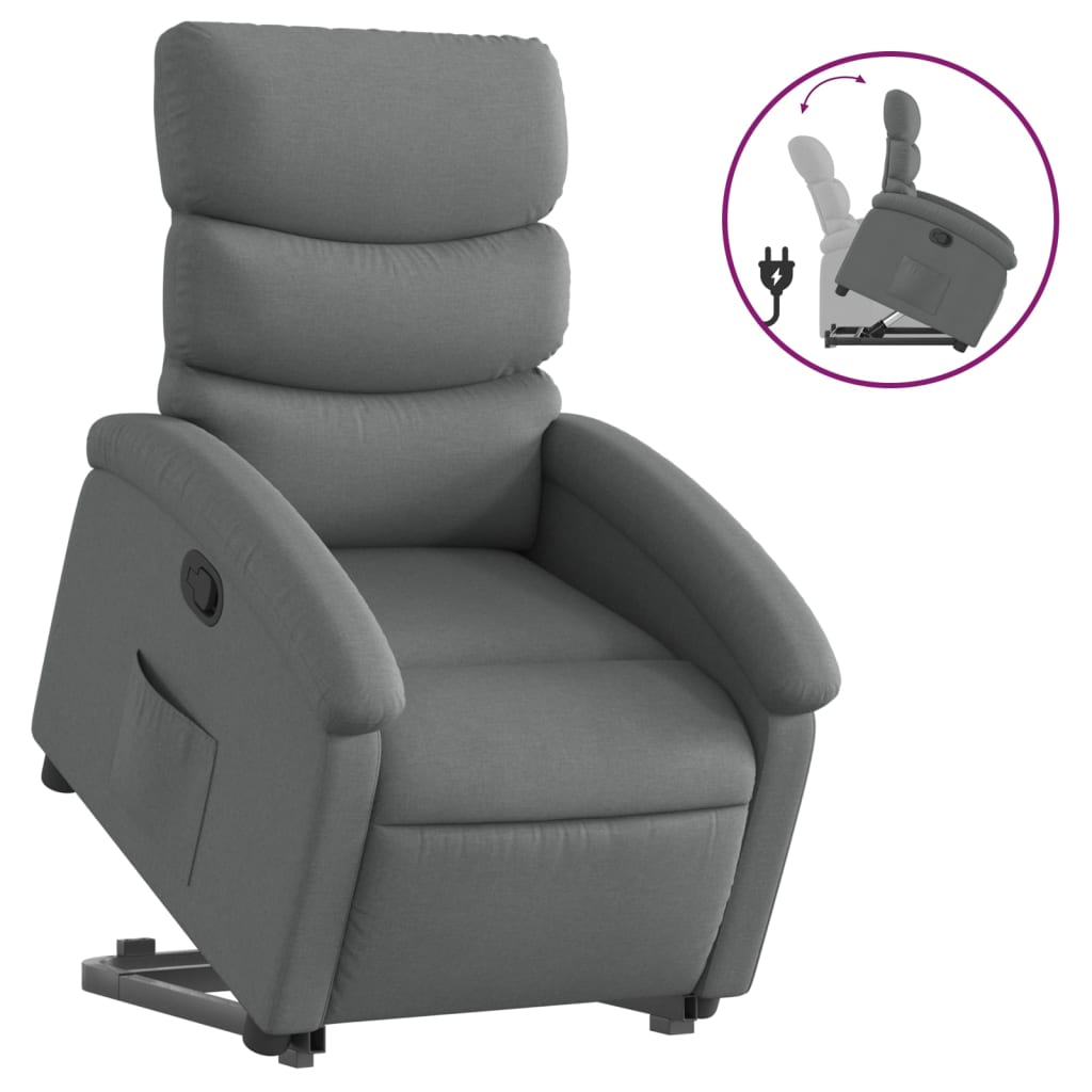 Fauteuil inclinable Gris foncé Tissu