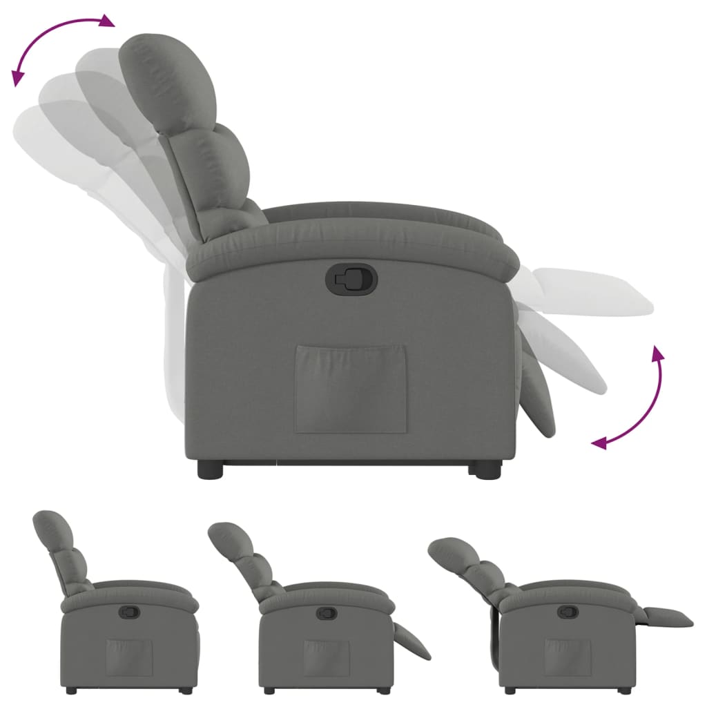 Fauteuil inclinable Gris foncé Tissu