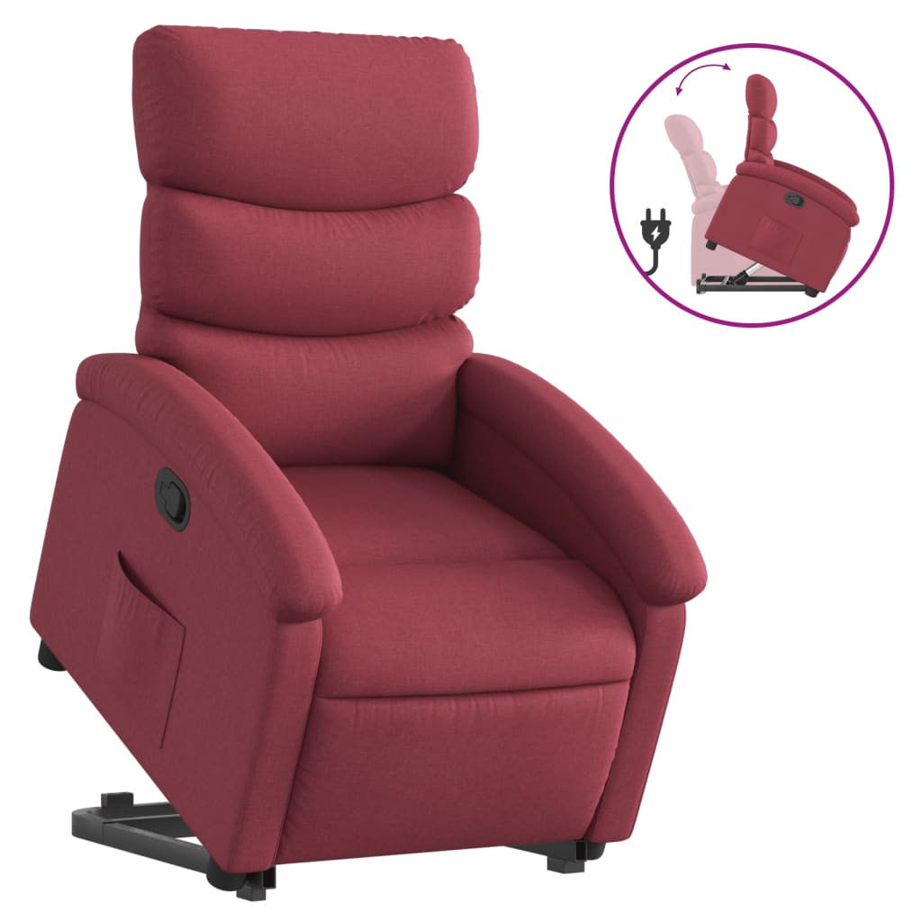 Fauteuil inclinable rouge bordeaux tissu