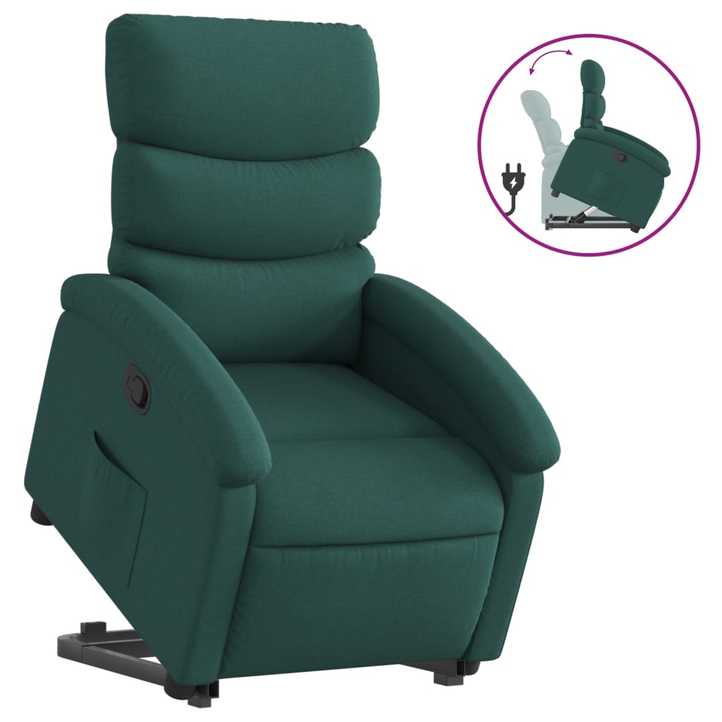 Fauteuil inclinable vert foncé tissu