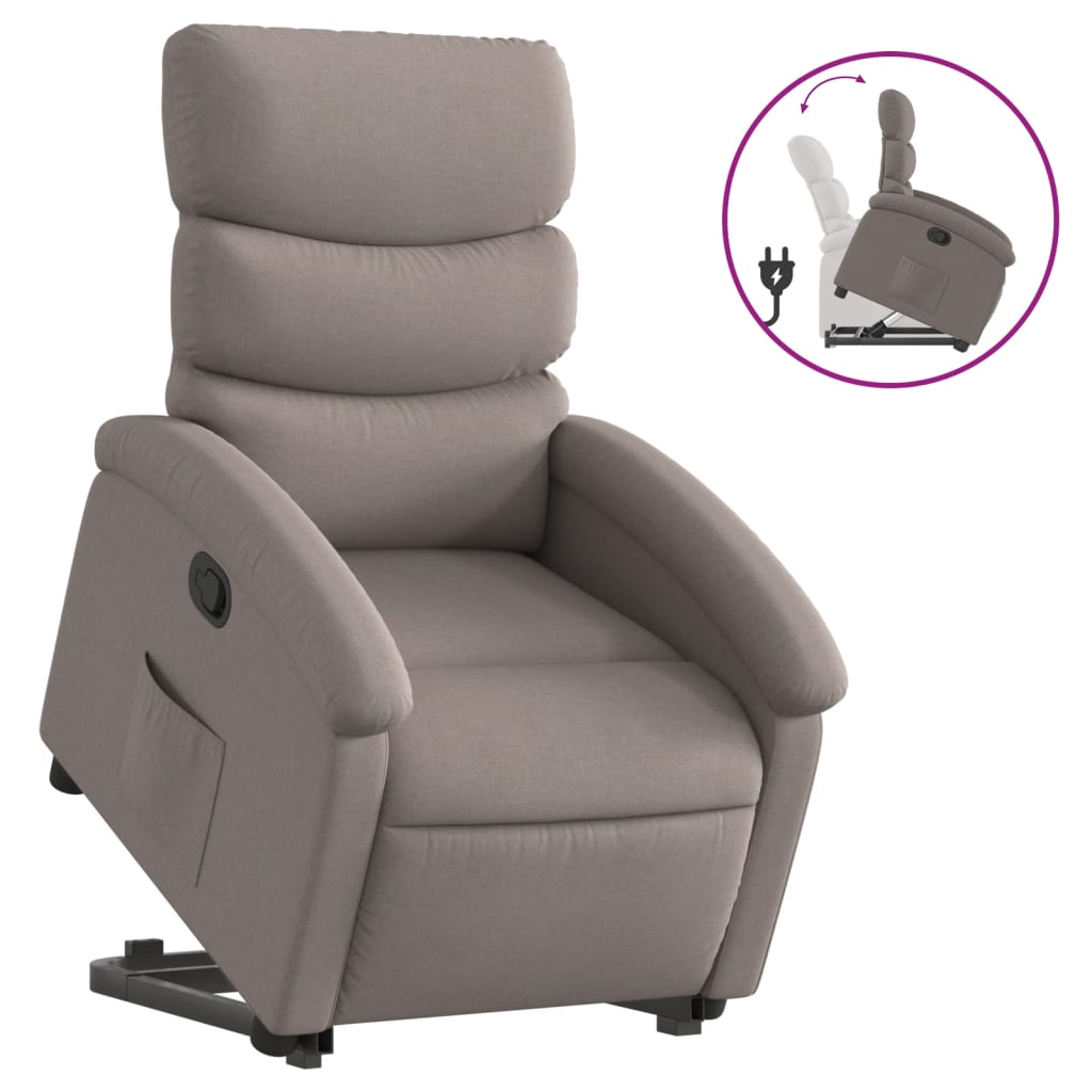 Fauteuil inclinable taupe tissu