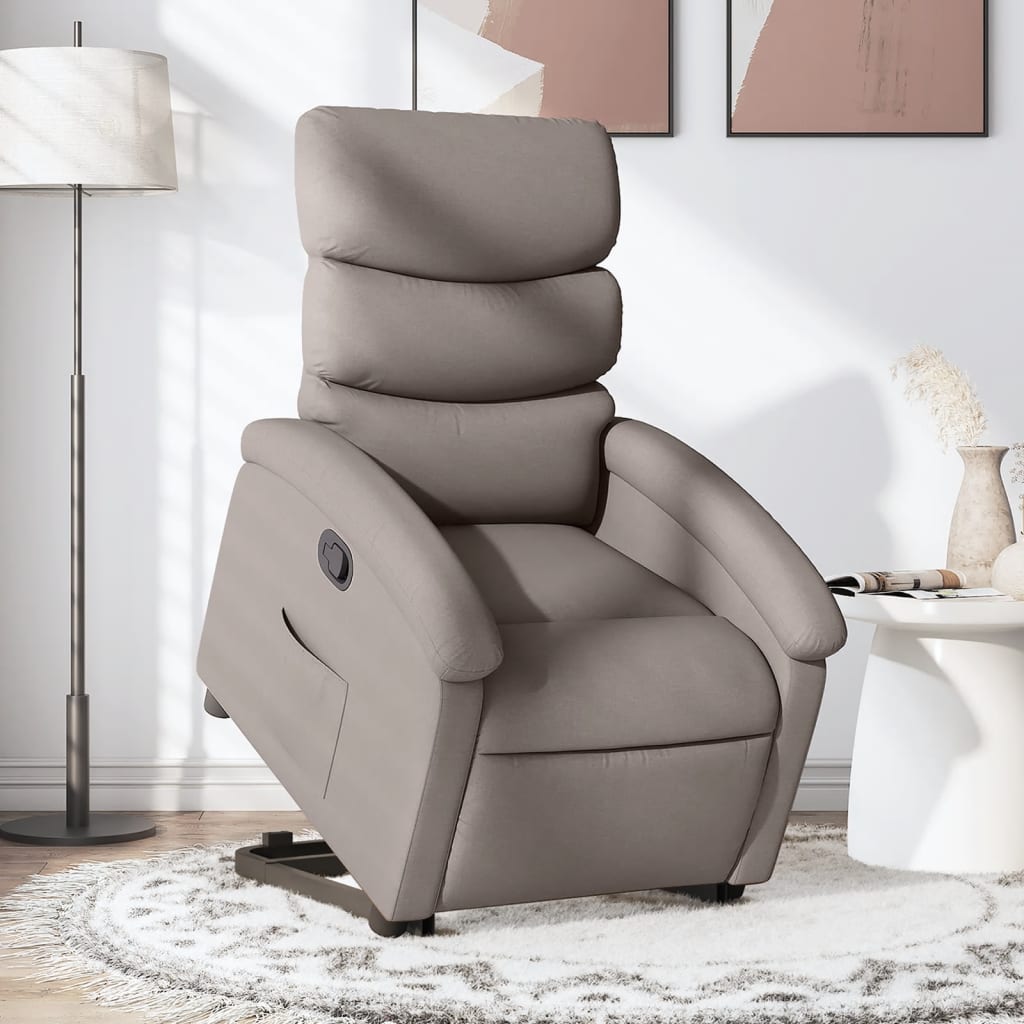 Fauteuil inclinable taupe tissu