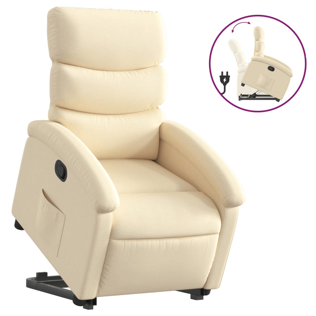 Fauteuil inclinable Crème Tissu