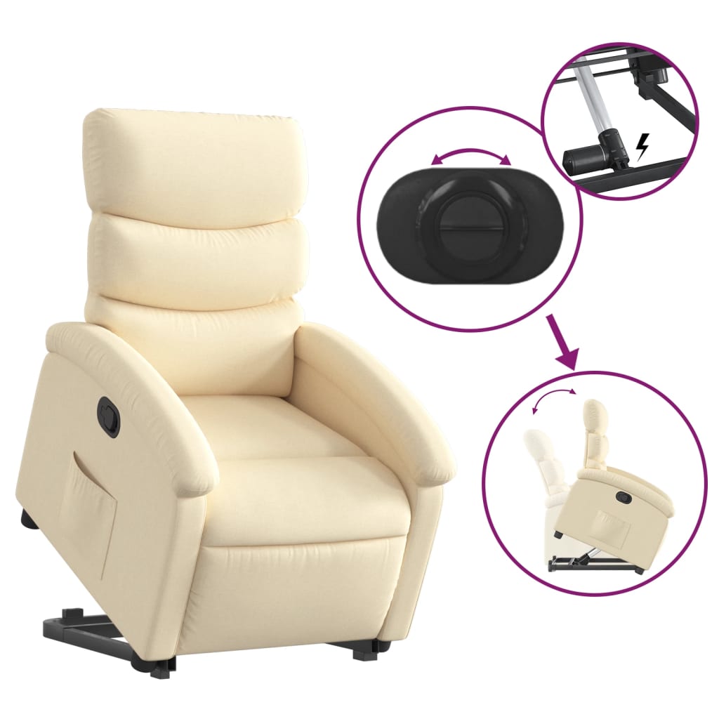 Fauteuil inclinable Crème Tissu