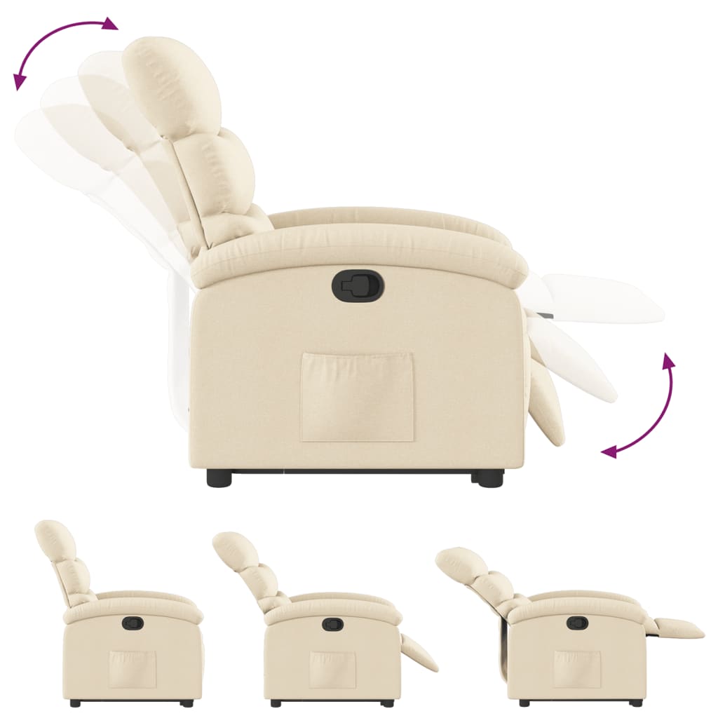 Fauteuil inclinable Crème Tissu