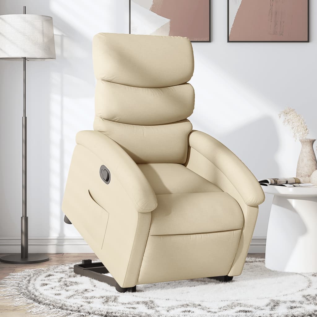 Fauteuil inclinable Crème Tissu