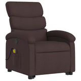 Fauteuil inclinable de massage Marron foncé Tissu