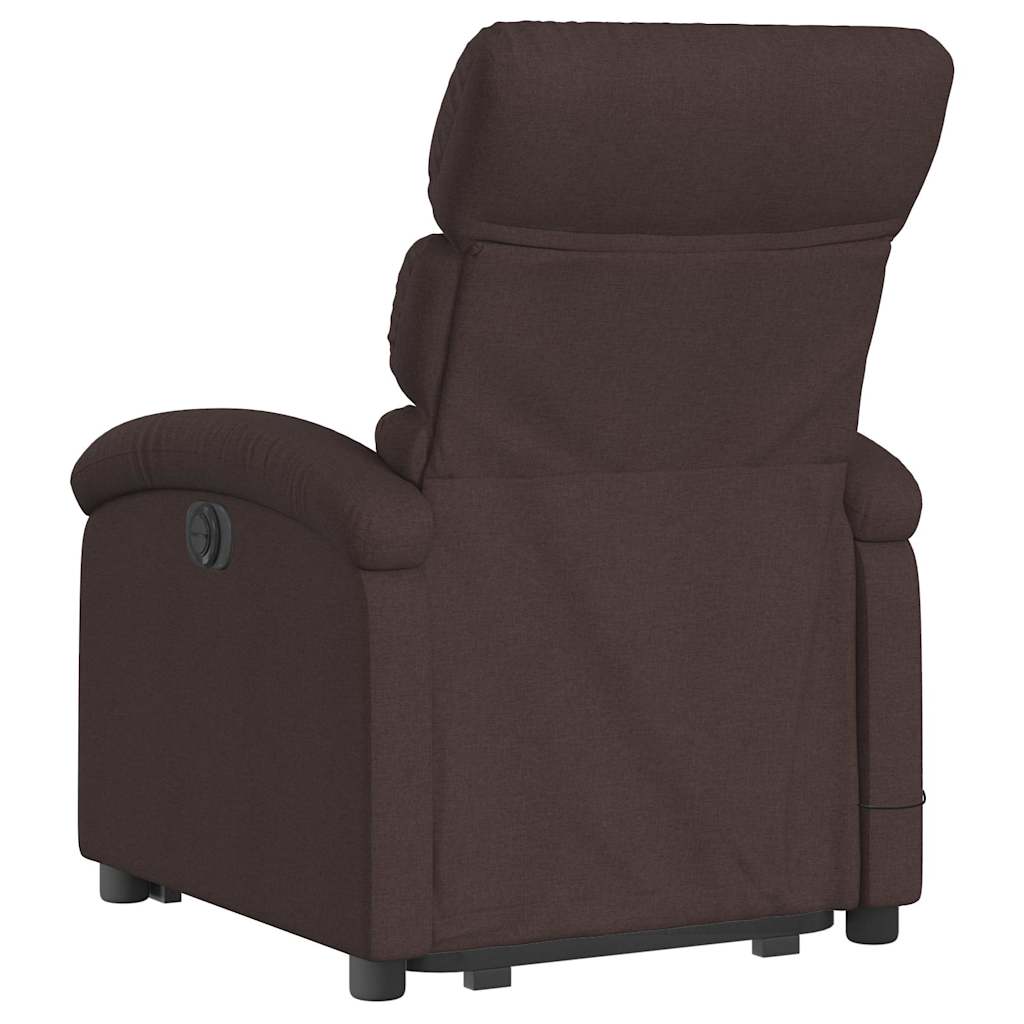 Fauteuil inclinable de massage Marron foncé Tissu