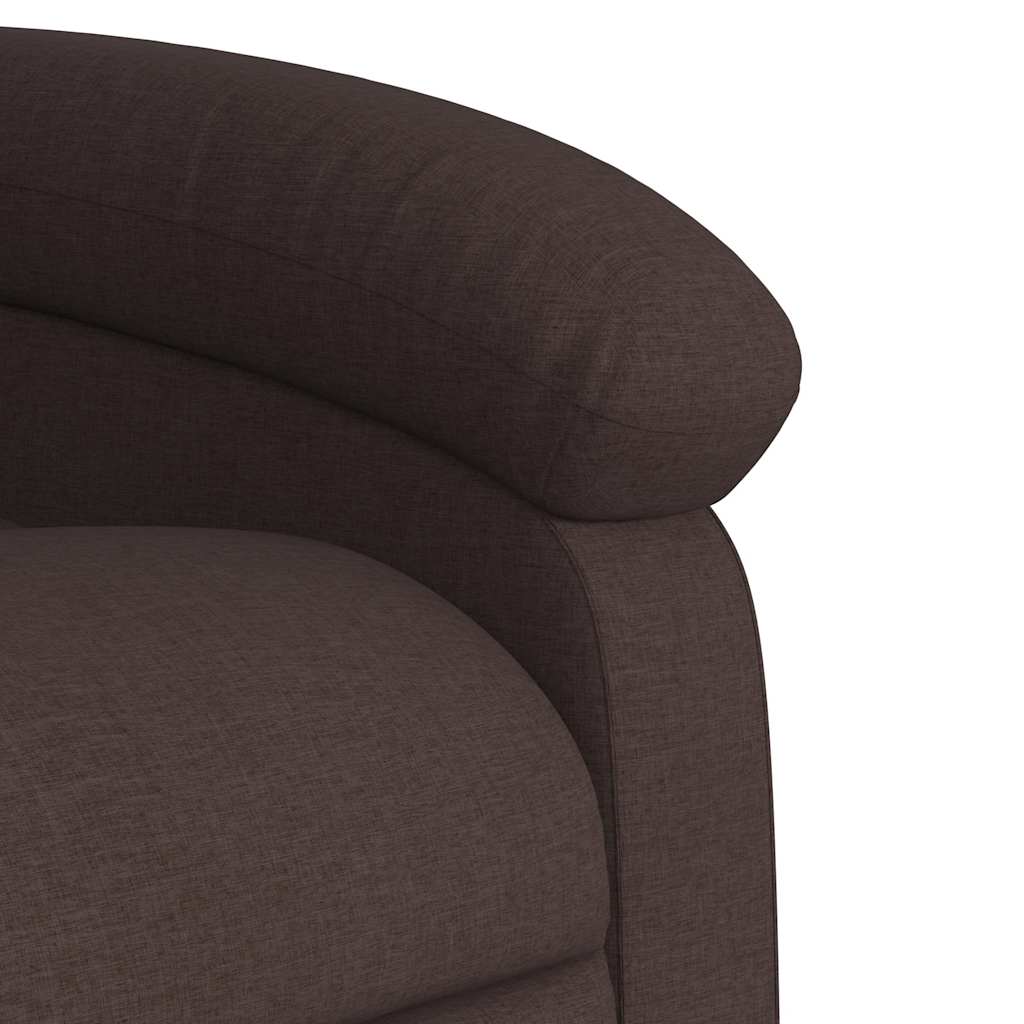 Fauteuil inclinable de massage Marron foncé Tissu