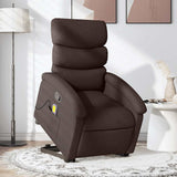 Fauteuil inclinable de massage Marron foncé Tissu