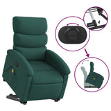 Fauteuil inclinable de massage Vert foncé Tissu