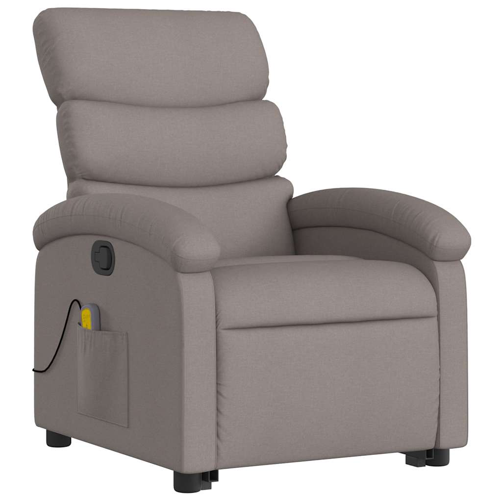 Fauteuil inclinable de massage Taupe Tissu