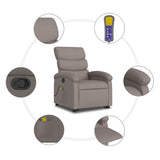 Fauteuil inclinable de massage Taupe Tissu