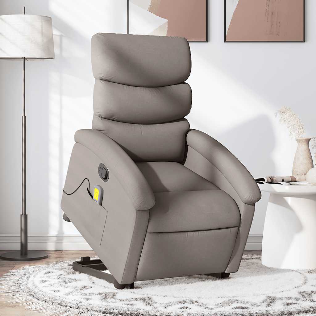 Fauteuil inclinable de massage Taupe Tissu