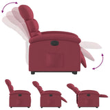 Fauteuil inclinable électrique rouge bordeaux tissu