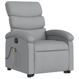 Fauteuil inclinable de massage électrique Gris clair Tissu