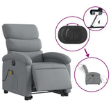 Fauteuil inclinable de massage électrique Gris clair Tissu