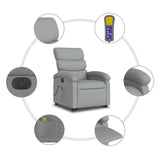 Fauteuil inclinable de massage électrique Gris clair Tissu