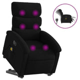 Fauteuil inclinable de massage électrique Noir Tissu