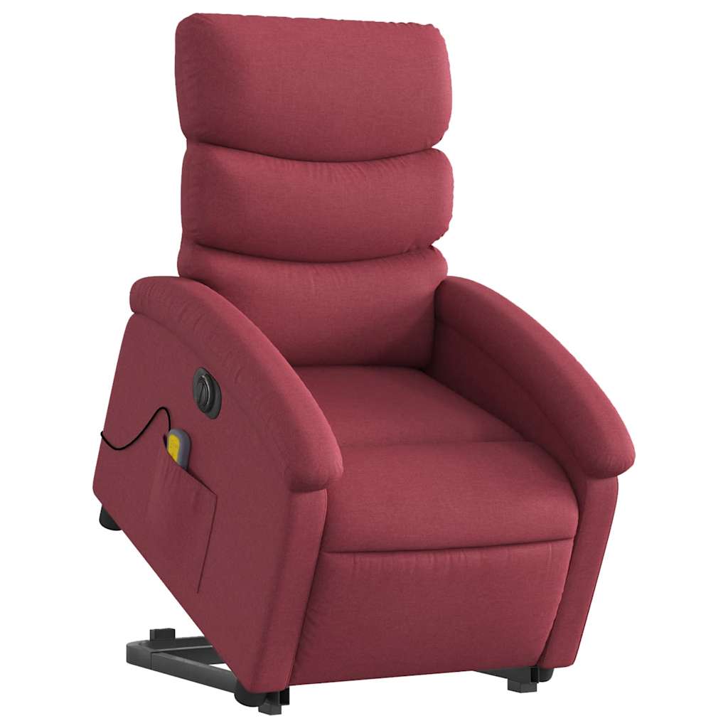 Fauteuil inclinable de massage électrique Rouge bordeaux Tissu