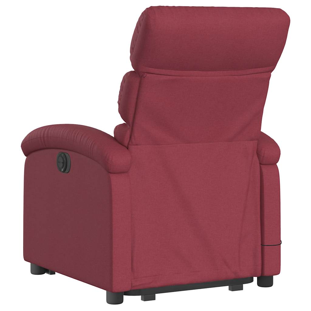 Fauteuil inclinable de massage électrique Rouge bordeaux Tissu