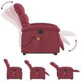 Fauteuil inclinable de massage électrique Rouge bordeaux Tissu