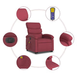 Fauteuil inclinable de massage électrique Rouge bordeaux Tissu