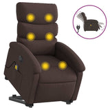 Fauteuil inclinable de massage électrique Marron foncé Tissu