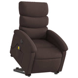 Fauteuil inclinable de massage électrique Marron foncé Tissu