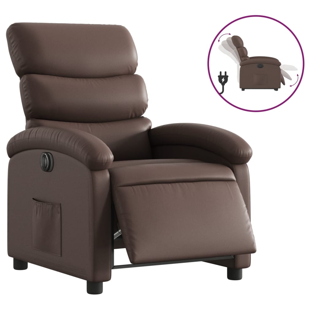 Fauteuil inclinable électrique Marron Similicuir