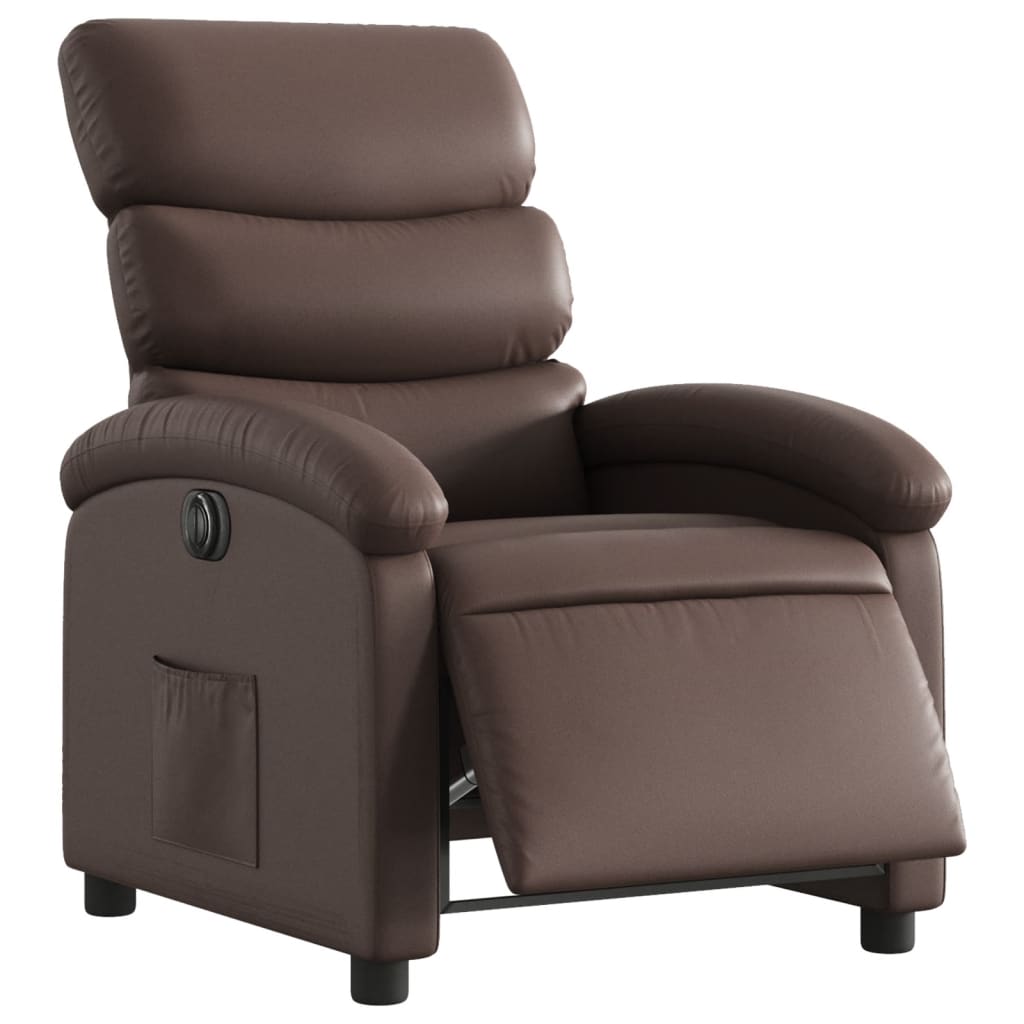 Fauteuil inclinable électrique Marron Similicuir