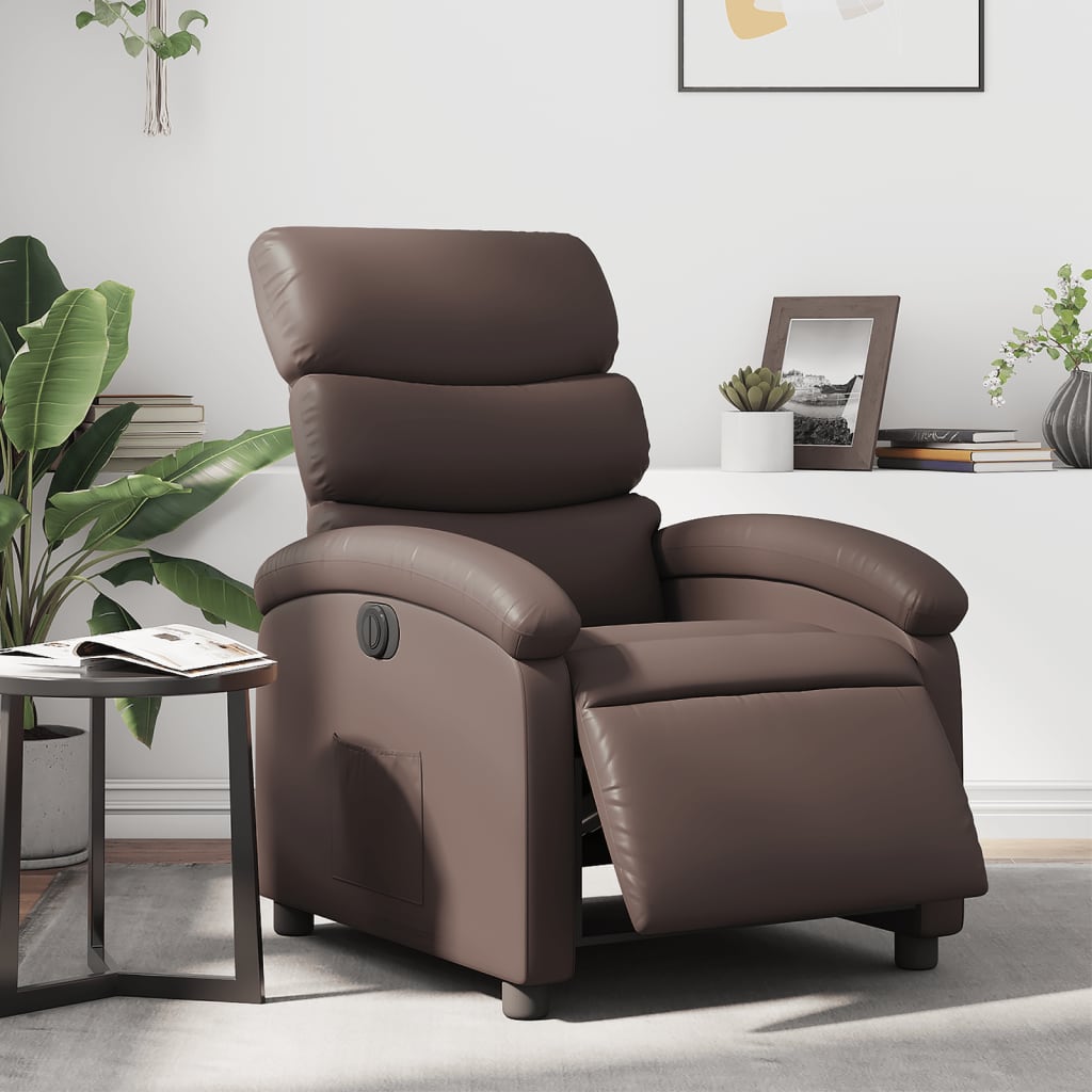 Fauteuil inclinable électrique Marron Similicuir