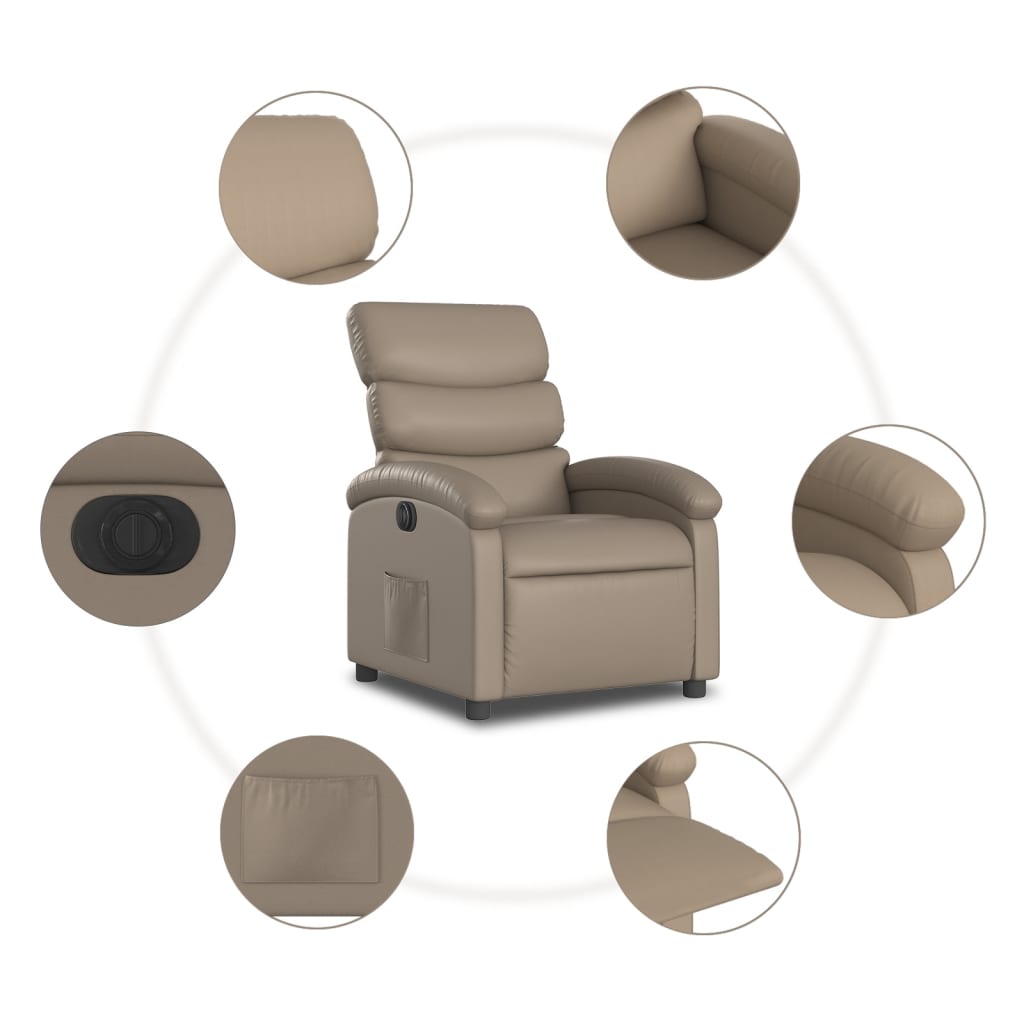 Fauteuil inclinable électrique Cappuccino Similicuir