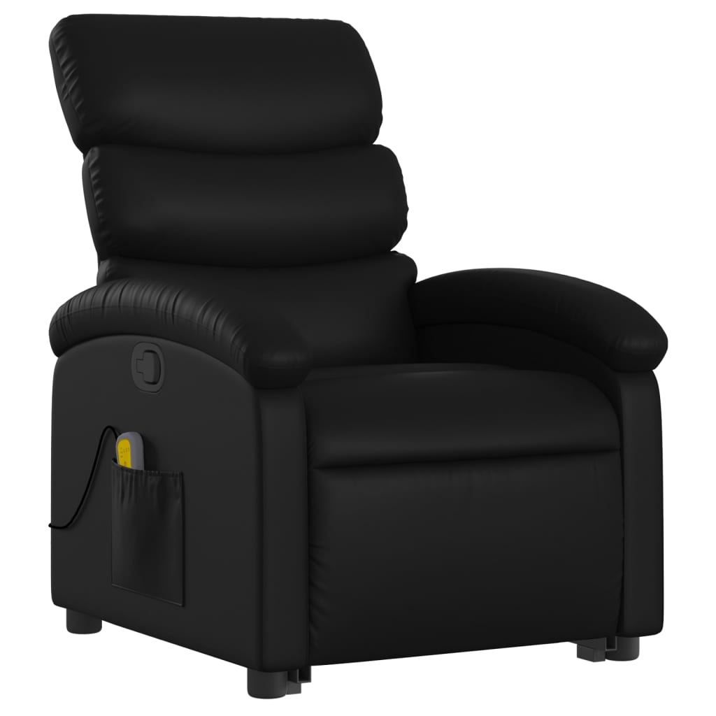 Fauteuil inclinable de massage Noir Similicuir