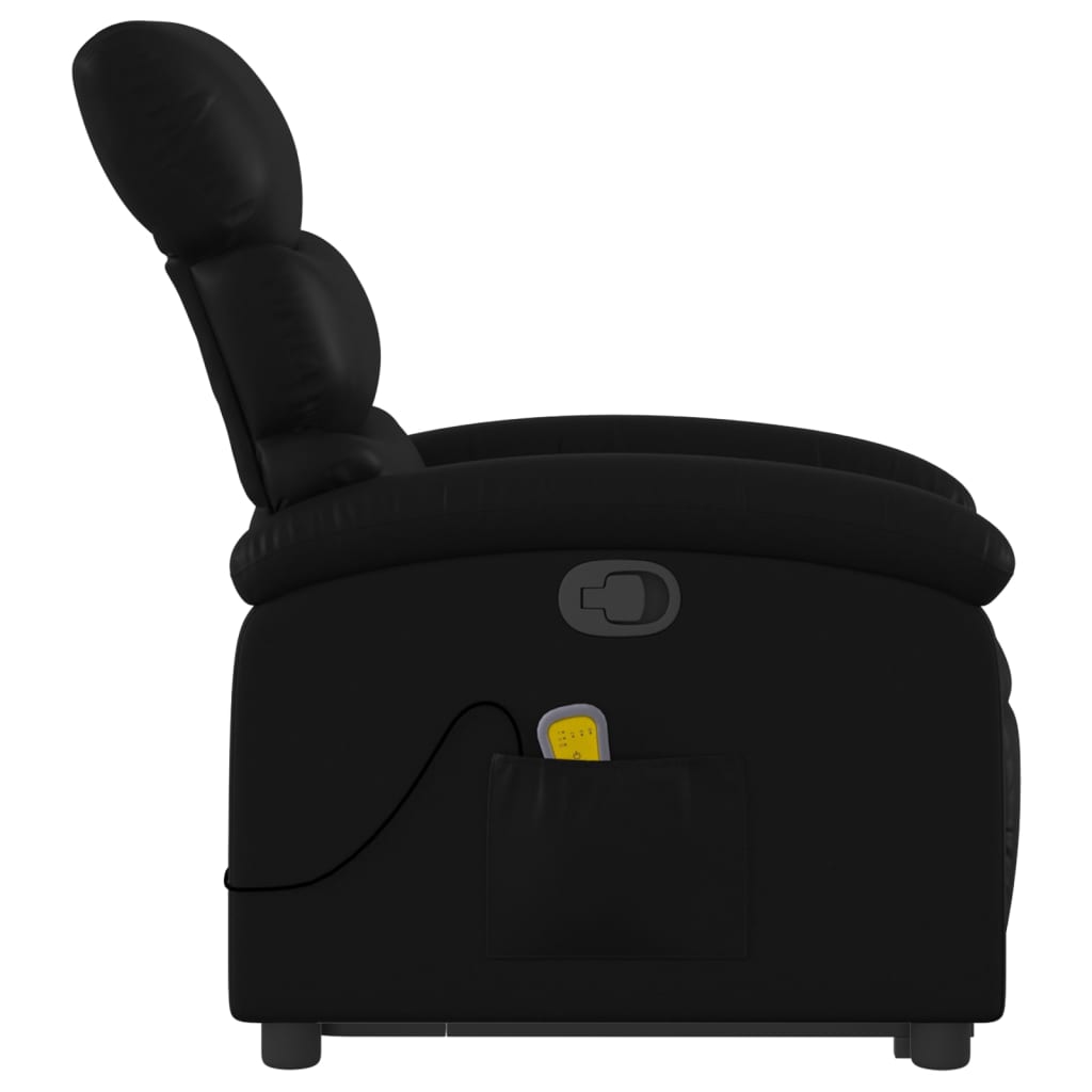 Fauteuil inclinable de massage Noir Similicuir