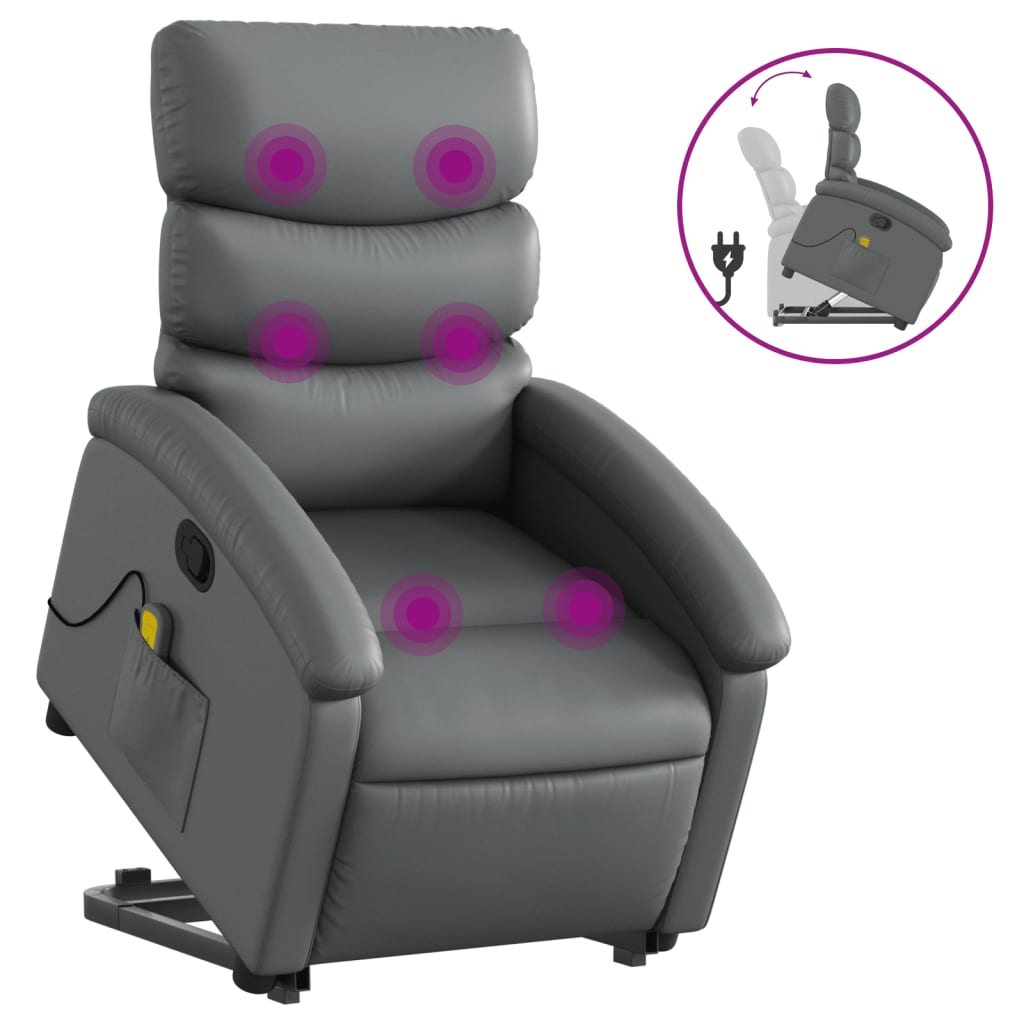 Fauteuil inclinable de massage Gris Similicuir