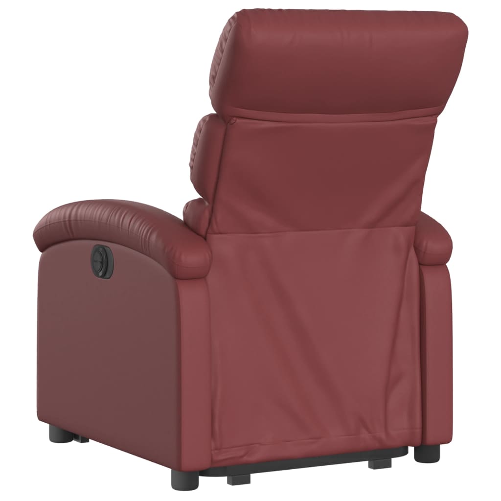 Fauteuil inclinable électrique rouge bordeaux similicuir