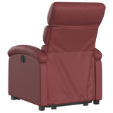 Fauteuil inclinable électrique rouge bordeaux similicuir